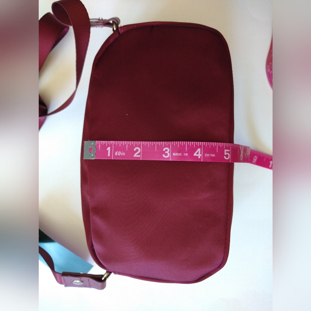 Wild Fable Women's Crossbody Bag Textile Purse Burgundy Solid  Zip Pockets  NWT - Picture 11 of 12